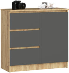 AKORD Jerry Komód Artisan Tölgy Grafit Matt 3 Fiókos (OUT-OP0LK-JERRYARTSZA-Akodr)