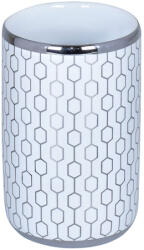 BISK Erga Cadril, álló fogkefe pohár, fehér-króm, ERG-08184 (ERG-08184)