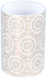 BISK Erga Madison álló fogkefe pohár, fehér-arany mintás, ERG-08143 (ERG-08143)