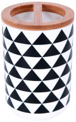 BISK Erga SNOW, álló fogkefe pohár, fehér-barna, ERG-07904 (ERG-07904)