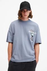 AllSaints pamut póló UNDERGANG - kék S