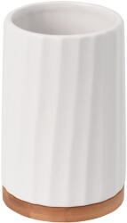 BISK Erga Kido, kerámia pohár fogkefékhez, fehér-barna, ERG-08404 (ERG-08404)