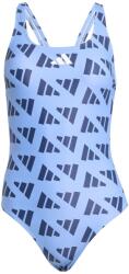 Adidas Бански костюм Adidas Logo Graphic V-Back Swimsuit - Blue Fusison