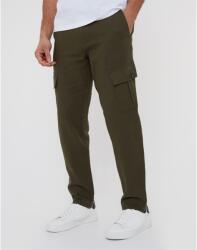 Threadbare Панталони Threadbare Men's Linen Cargo Trousers - Khaki
