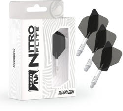 Red Dragon Darts toll és szár egyben Red Dragon Nitro Flite fekete-fehér, standard toll és hosszú szár