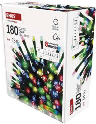 EMOS LED 18m kültéri és beltéri többszínű programokkal időzítő D4AM24 karácsonyi fényfüzér (EMOS-D4AM24)