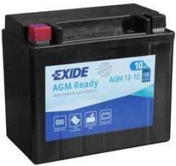 Exide AGM 12-10 (YTX12-BS) 12V 10Ah 200A bal+ gondozásmentes (zselés) motor akkumulátor (Exide-AGM12-10)