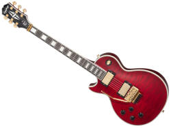 Epiphone Alex Lifeson Les Paul Custom Axcess Ruby - Balkezes! - Kemény tokkal!