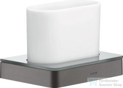 Hansgrohe AXOR UNIVERSAL SOFTSQUARE fogkefetartó pohár, szálcsiszolt fekete króm 42834340 (42834340)