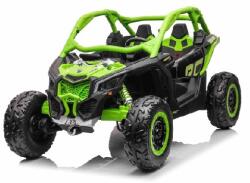 Can-Am Maverick 4X4 24V Elektromos autó, green, kétüléses, hátsó rugózással, 2, 4 Ghz-es távirányító, 4 x 200 W-os motorok, EVA kerekek, műbőrülések, MP3 lejátszó USB/SD bemenettel,