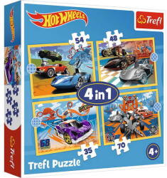 Trefl 4 az 1-ben puzzle (35, 48, 54, 70 db-os) - Hot wheels (34627) (34627)