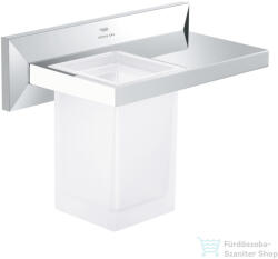 Grohe ALLURE BRILLANT fali pohártartó polc üveg pohárral, króm 40906000 (40906000)