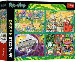 Trefl 4 x 250 db-os puzzle - Rick és Morty (13338) (13338) - jatekmakettcentrum