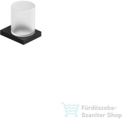 Kludi VELA C fali pohártartó üveg pohárral, matt fekete 3197539 (3197539)