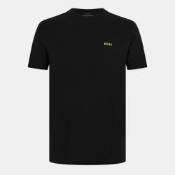 Boss Тениска Boss Mens BOSS GREEN T-Shirt with Logo Design Stretch Cotton - Black/Gold 002