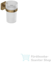 Kludi VELA S fali pohártartó üveg pohárral, szálcsiszolt bronz 25975N1 (25975N1)