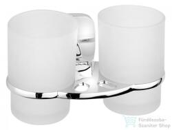Aqualine RUMBA dupla pohártartó, tejüveg/króm (RB105) (RB105)