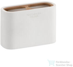 Sapho NINFEA álló fogkefetartó, fehér/bambusz (139802) (139802)