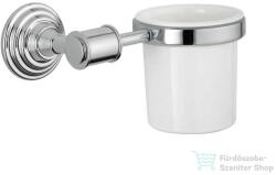 Bugnatese COMPLEMENTI Fali pohártartó csíkos fehér kerámiával króm színben 36802 (36802CR)