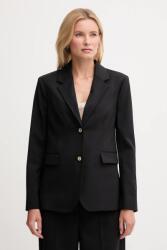 Tommy Hilfiger gyapjúkeverék felső fekete, sima, egysoros gombolású, WW0WW46662 - fekete 40