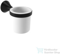 Bugnatese ORION fali pohártartó fehér kerámiával, matt fekete 33802NE (33802NE)