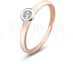  14 karátos rozé-és fehérarany eljegyzési gyűrű gyémánttal (AU9795) AU9795