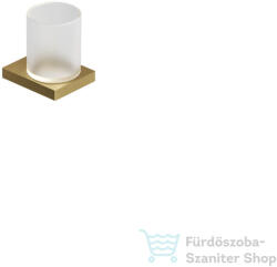 Kludi VELA C fali pohártartó üveg pohárral, szálcsiszolt arany 31975N0 (31975N0)