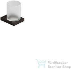 Kludi VELA C fali pohártartó üveg pohárral, szálcsiszolt fegyvermetál 31975N2 (31975N2)