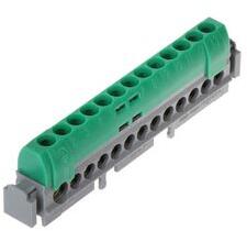 LEGRAND Sorkapocssín PE szigetelt 1x6-25+12x1, 5-16mm2 zöld 100A réz kezeletlen Lexic LEGRAND - 004834