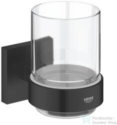 Grohe START CUBE fali fogkefetartó pohár, matt fekete 410972430 (410972430)