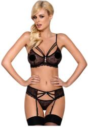 Obsessive 818-SEG-1 - strasszos fehérnemű szett (fekete)