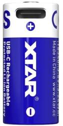 XTAR 16340 (tölthető CR123A beépített USB-C töltőcsatlakozóval) 3.7V 900mAh védett / protected PCB Li-ion ipari cella akku/akkumulátor
