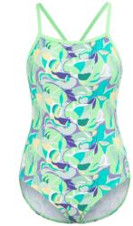 Slazenger Бански костюм Slazenger Women's Slaz All Over Tieback One Piece Swimsuit - Green/Green