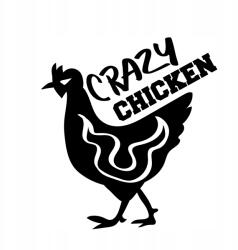 Autós matrica őrült csirke 2d 13 x 15cm