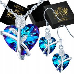 Mennica Świdnicka Ékszer szett Ezüst 925 Szív Fülbevaló Nyaklánc Ajándék (zestaw biżuteria Dla Dziewczyny żony mamy)