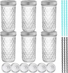  6 darabos üveg befőttesüveg szett csavaros tetővel, 650 ml