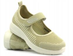 News Női Félcipő News 4695 Puha Elasztikus Tépőzáras Bézs (22TX02-4695 BG)