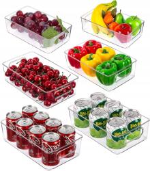  Hűtőszervező Tartályok 3 Méretben 6 Darabos Szett