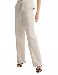 Reserved KC11106 Női Elegáns Nadrág, Egyenes Szabású, Csíkos, Len, Magas Derék (15) XL