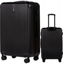 Wings Nagy XXL utazó bőrönd 4 keréken ABS-ből Rögzítve (TR059-L-BLACK)