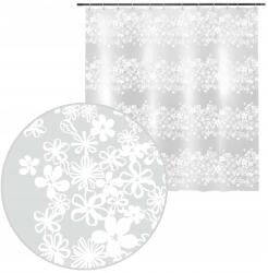 Rodeno Zuhanyfüggöny Tejfehér Virág Mintás 180x200 Kádkához Fürdőszobába Divatos (ROD2670)