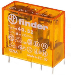 Finder Miniatűr relé NYÁK/dugasz 8A 2 váltóérintkező 12VDC monostabil IP20 (FNDR-405270120000)