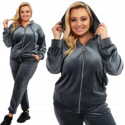 Női velúr melegítőnadrág Plus Size szürke méret 54/56