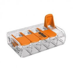 Wago Vezetékösszekötő oldható 32A 450V leágazás 5*0.2-4mm2 átlátszó (WAGO-221-415)