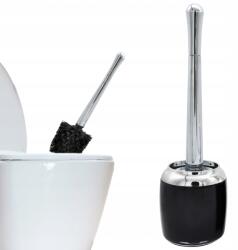 Rodeno Wc Kefe Fekete Ezüst Végződéssel Fürdőszobai Masszív Divatos (ROD0232)