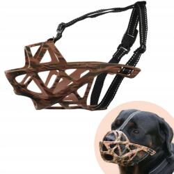 CE Kutya szájkosár fiziológiai rugalmas szilikon világosbarna moro méret L (x)