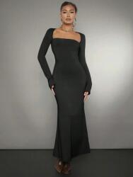 Shein Elegáns Maxi Ruha, fekete, Size 36