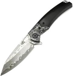 HARAHU Damaszkuszi outdoor összecsukható kés MA-31695 - Fekete KP31695