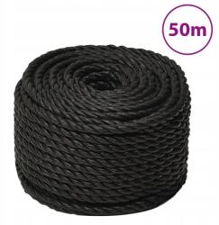VidaXL Munkakötél, fekete, 12 mm, 50 m, polipropilén (8720287132233)
