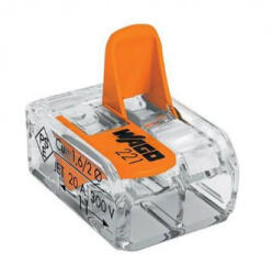 Wago Vezetékösszekötő oldható 32A 450V leágazás 2*0.2-4mm2 átlátszó (WAGO-221-412)